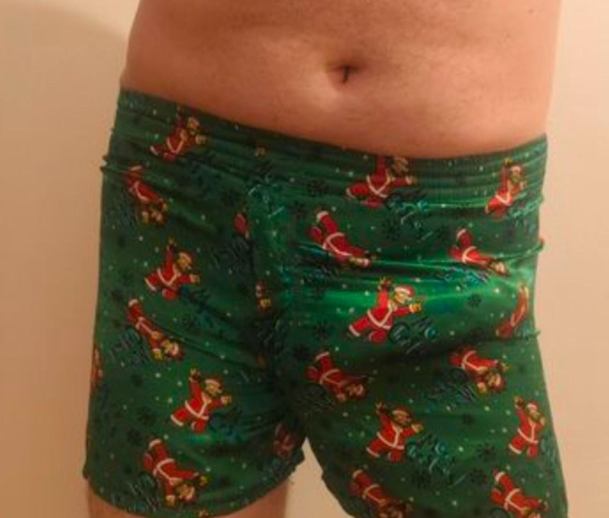 Satin Boxershorts mit Cum